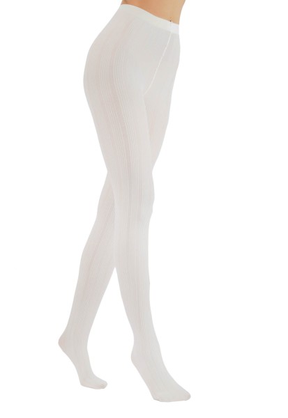 Geripptes strumpfhose 80 Den Off White