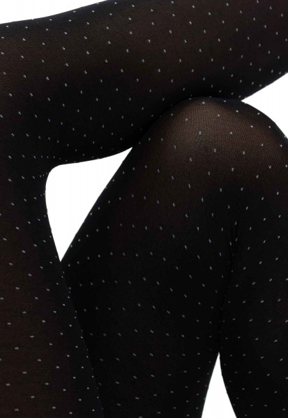 80Den micro-dot patterned tight black