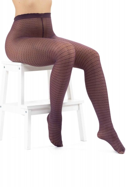 Diamond pattern tights 50d black / blue / plum / brown / anthracite