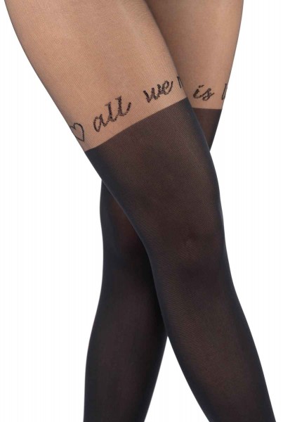 Tights with over-knee look black