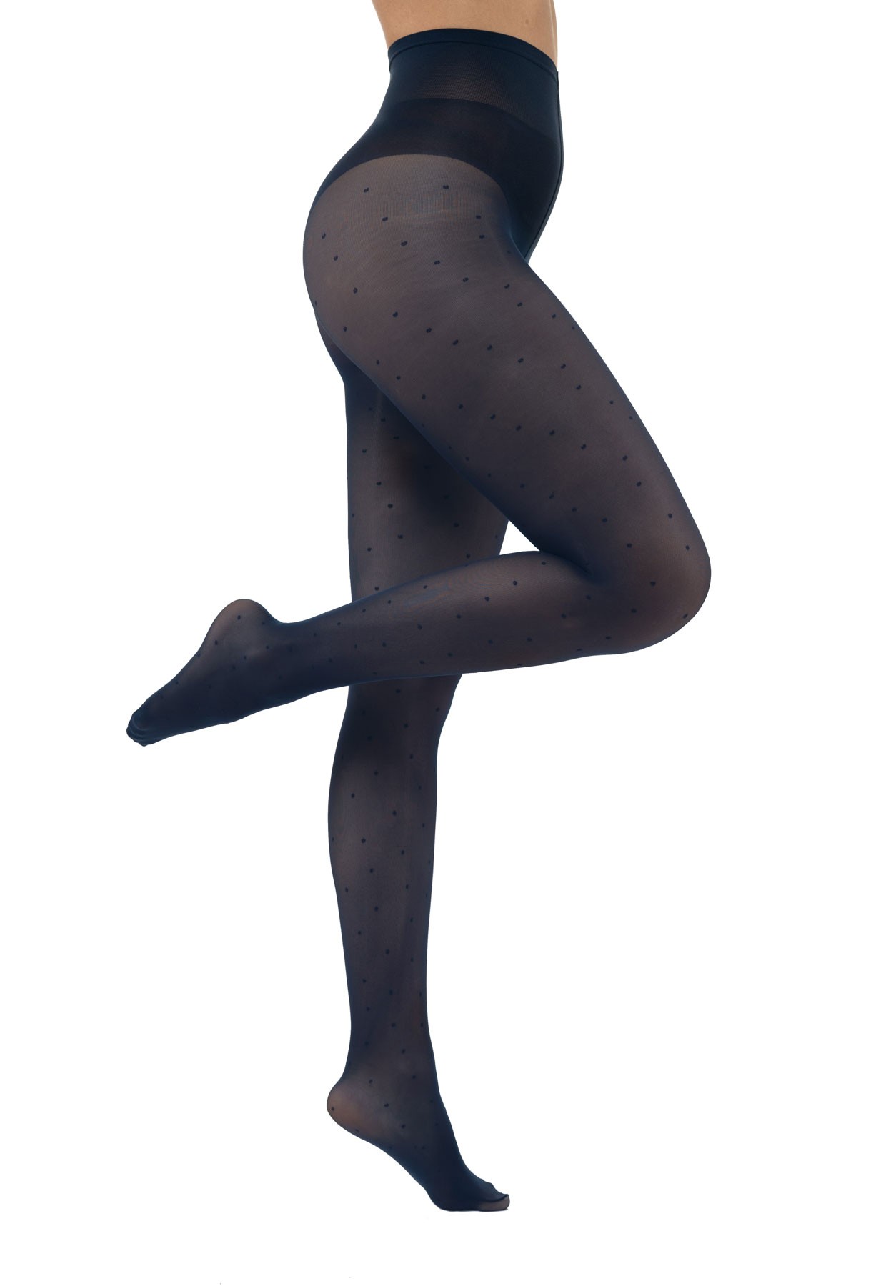 Dot tights 20 den black / blue