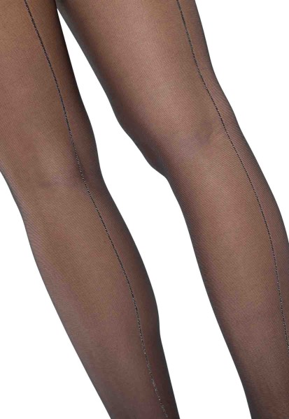 Transparent tights with lurex stripes